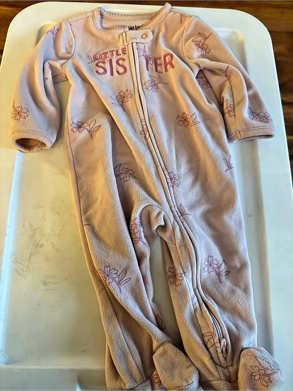 Carter's Baby Girl Little Sister Fleece Sleep & Play Pajamas Pink